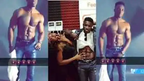 #BBNaija; Bassey shows off six packs as he begins media tour (Photos)